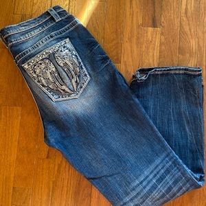 Miss me angel wings design jean